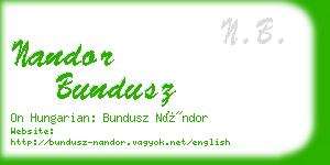 nandor bundusz business card